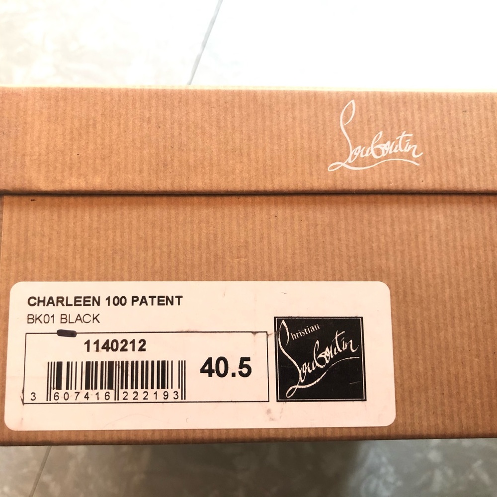 Christian Louboutin Charleen 100mm black patent “Mary Jane’s”